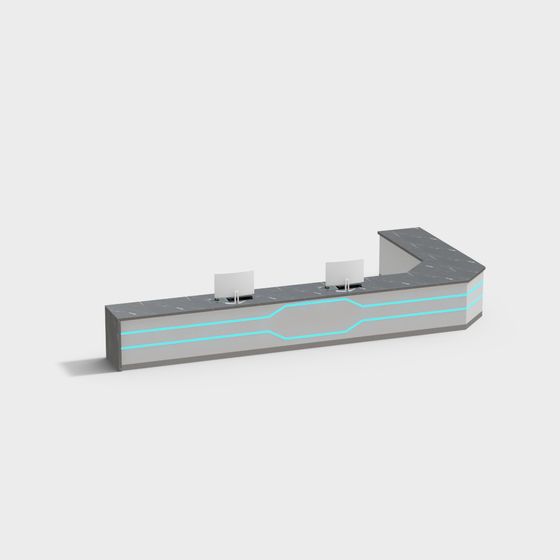 Futuristic Reception Desk 3D model