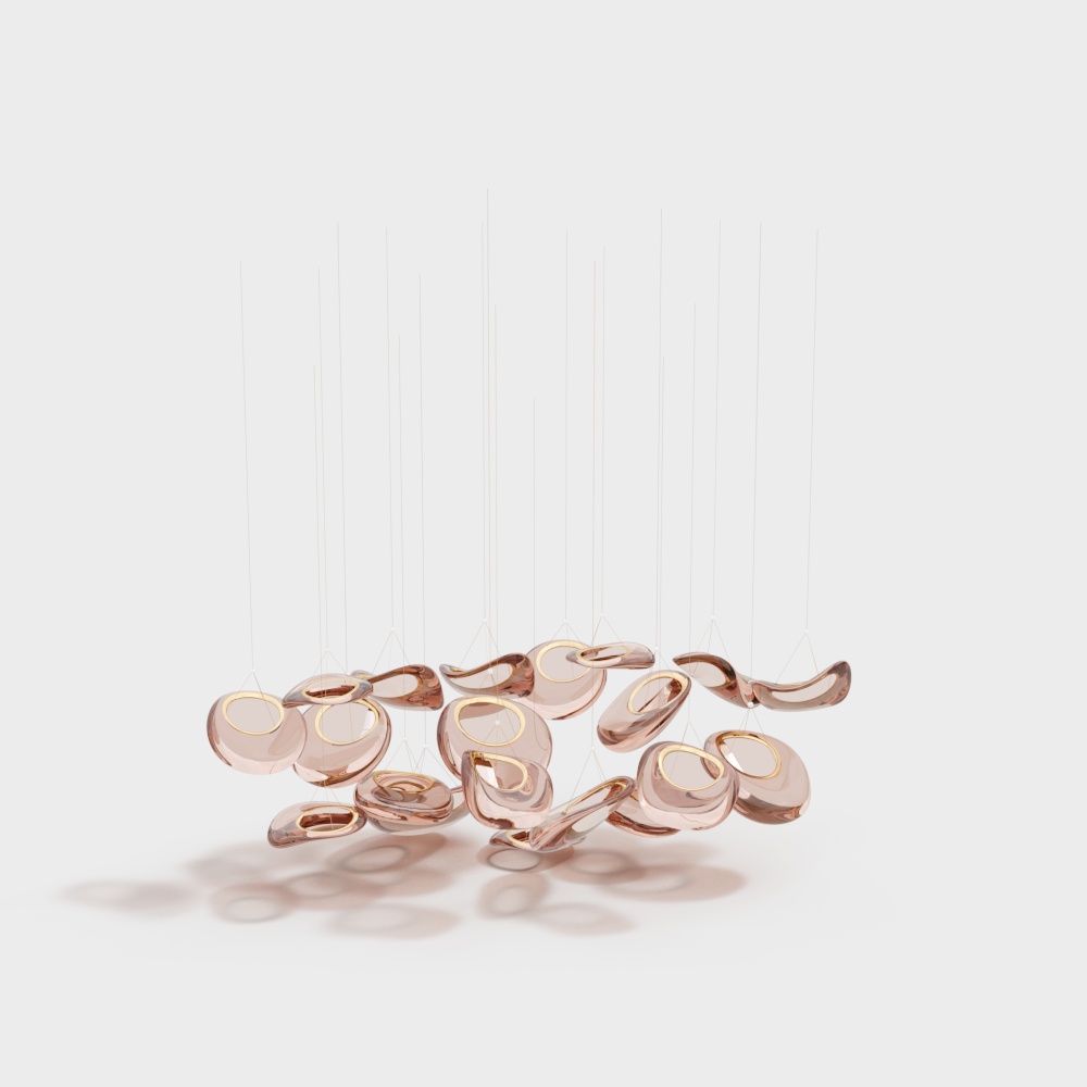 Office building lobby art chandelier