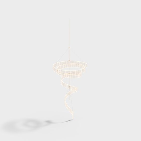 Spiral Light Fixture 3D model for Modern Spaces