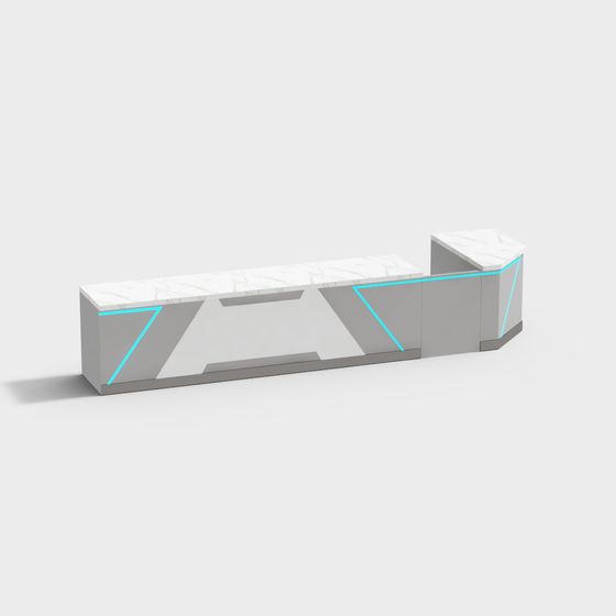 Futuristic Reception Desk 3D model for Modern Spaces