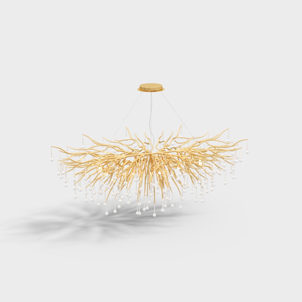 Office building lobby art chandelier