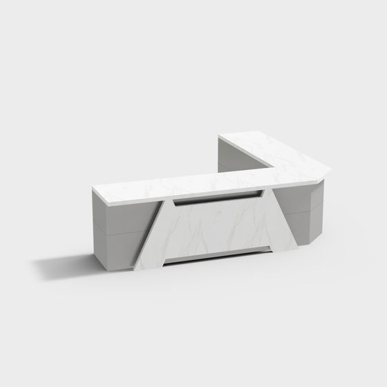 Urban Corner Reception Desk 3D model for Modern Spaces