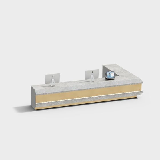 Elegant Minimalist Reception Desk 3D model