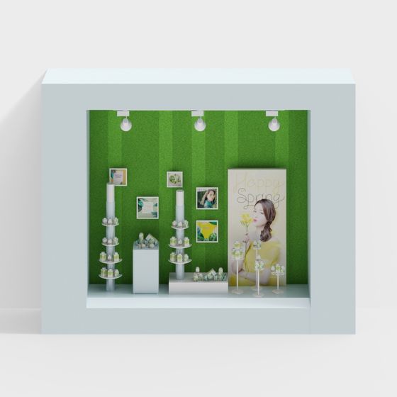 Vibrant Spring-Themed Display Space 3D model