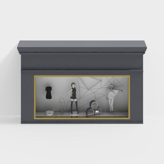 Stylish Window Display Showcase 3D model
