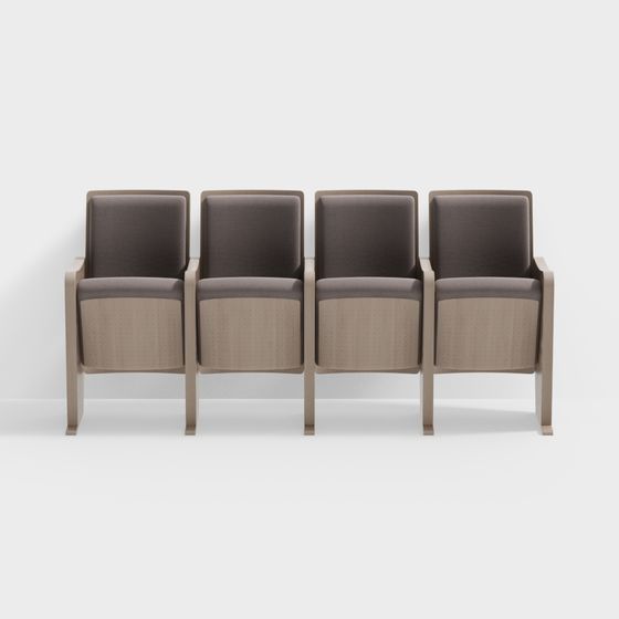 Minimalist 4-Seater Waiting Chair 3D model