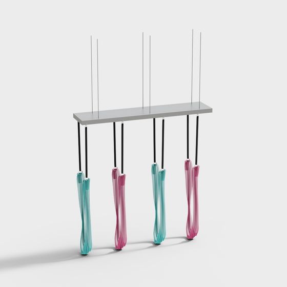 Stylish Hanging Umbrella Rack 3D model