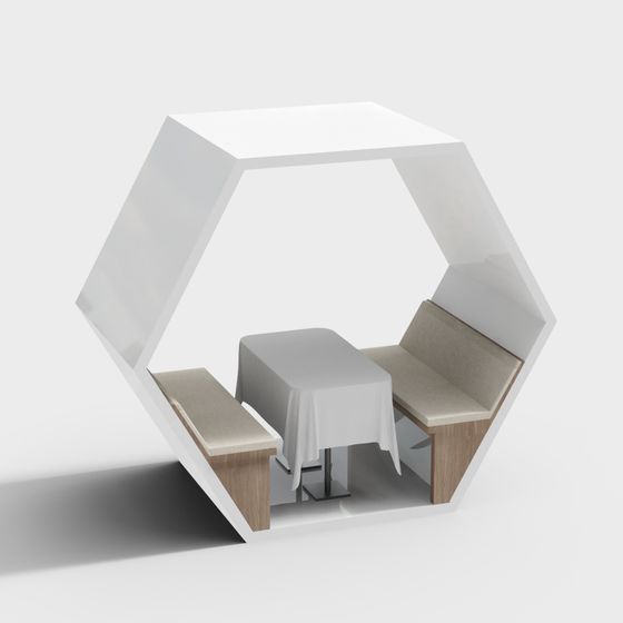 Stylish Hexagonal Dining Table 3D model for Indian Homes