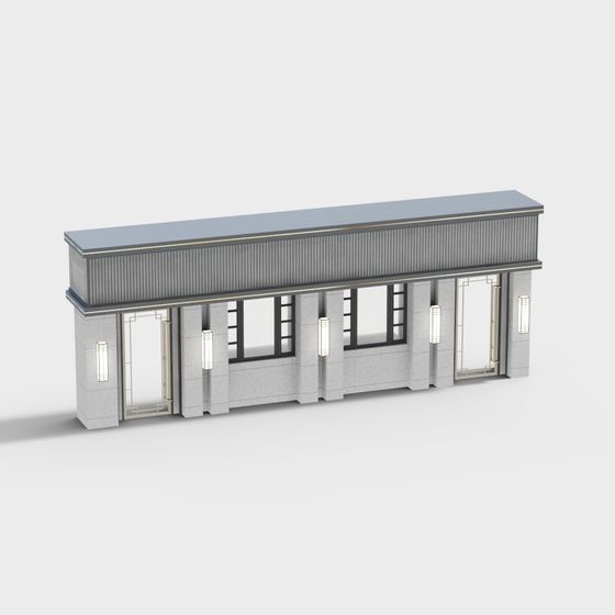 Stylish Low-Polygon Building 3D Model
