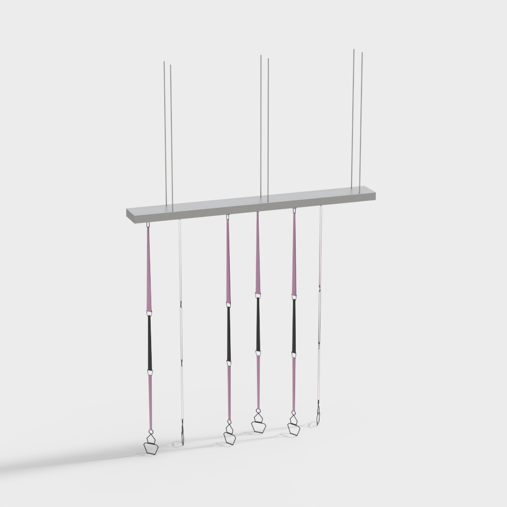 Elegant Suspended Art Shelf 3D model