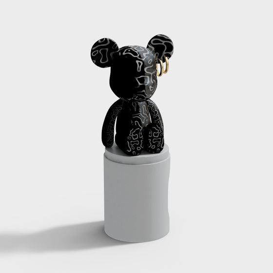 Abstract Bear 3D model with Unique Low-Polygon Design