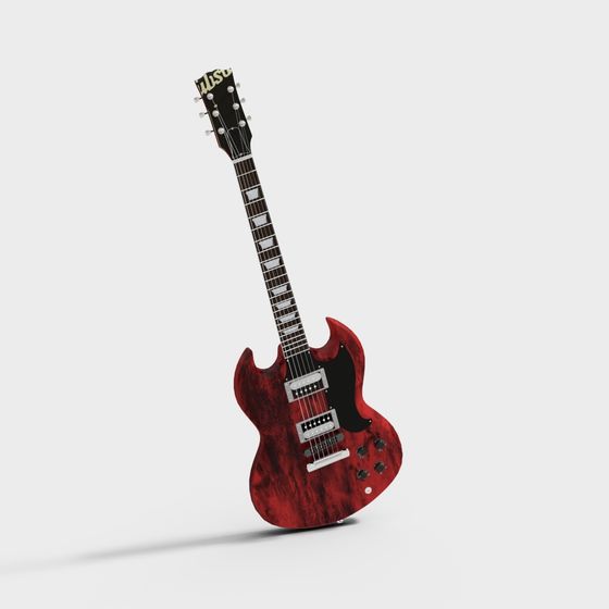 Realistic and Low-Poly Guitar 3D Model
