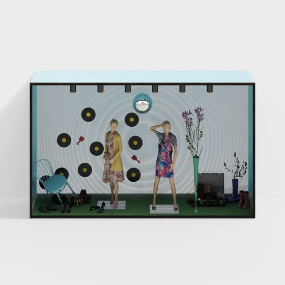 Vintage Record Store 3D model