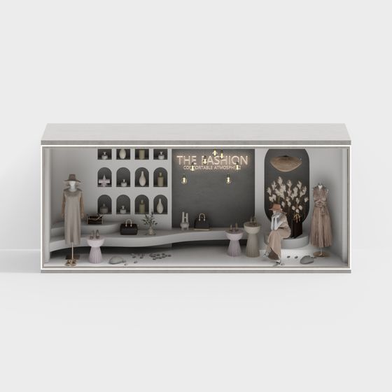 Stylish Window Display 3D model