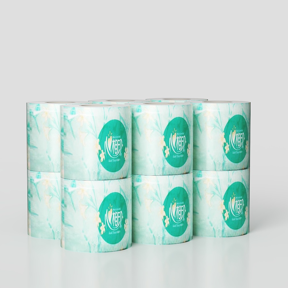 Vibrant Low-Polygon Toilet Paper Roll 3D Model