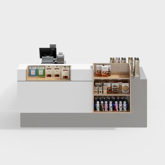 Modern Convenience Store Counter 3D model