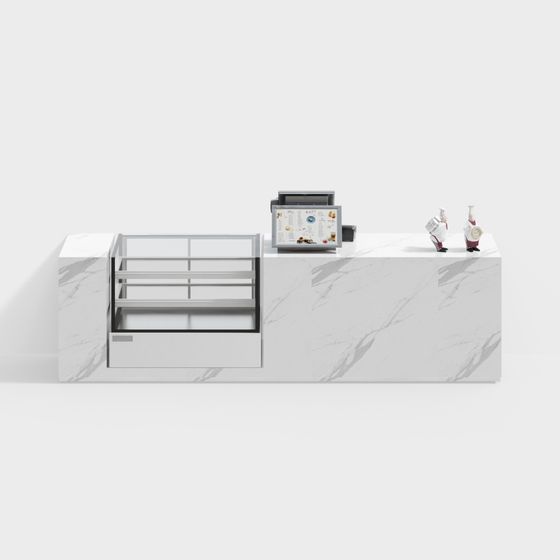 Elegant Marble Reception Desk 3D model