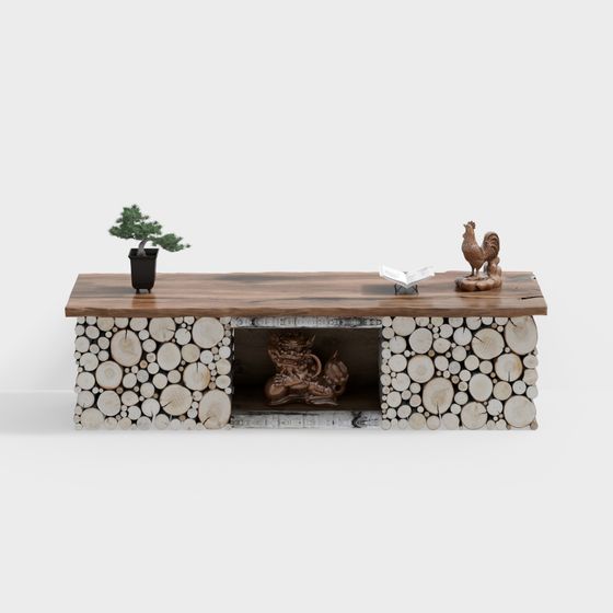 Minimalist Wooden Storage Cabinet 3D model