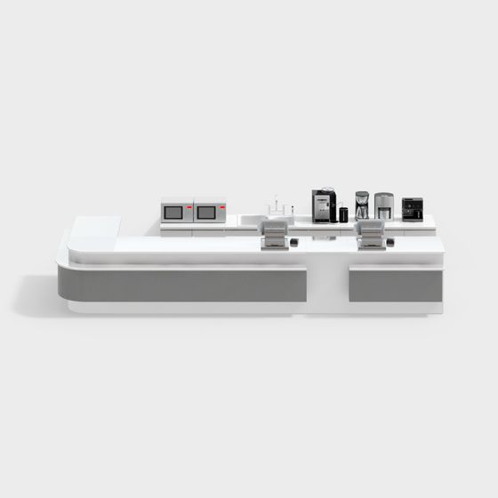 Modern Minimalist Kitchen Counter 3D model