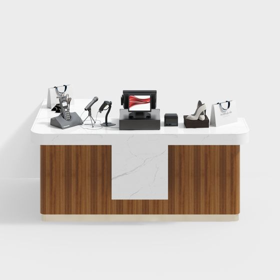 Elegant Urban Reception Desk 3D model for Creative Projects