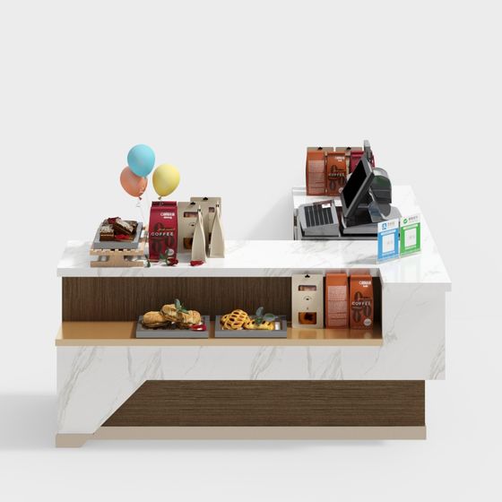 Modern Coffee Bar Counter 3D model
