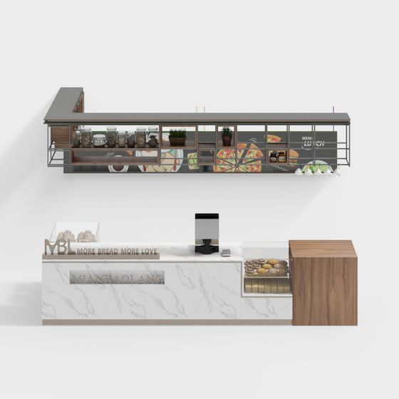Urban Bakery Counter 3D model