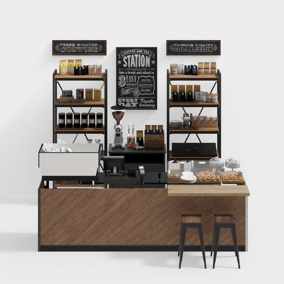 Charming Coffee Station 3D model for Modern Interiors