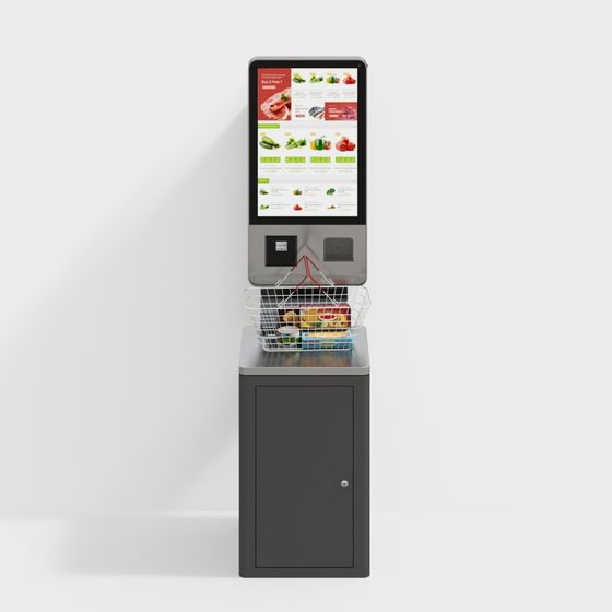 Modern Self-Checkout Kiosk 3D model