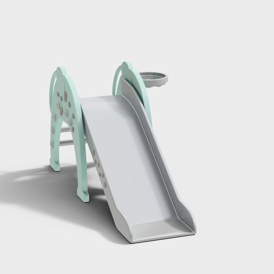 Gray Sports Slide 3D Model for Recreational Spaces