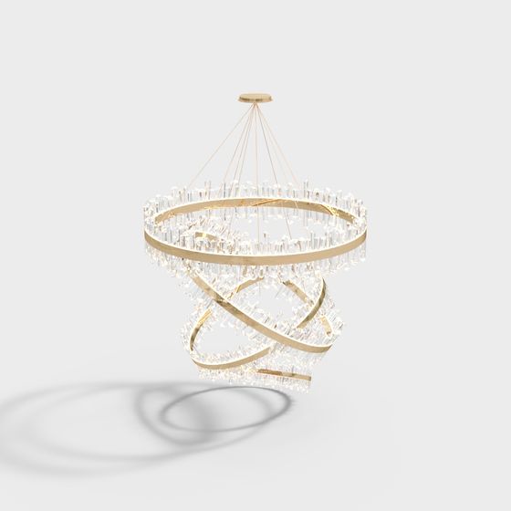 Spiral Crystal Chandelier 3D model