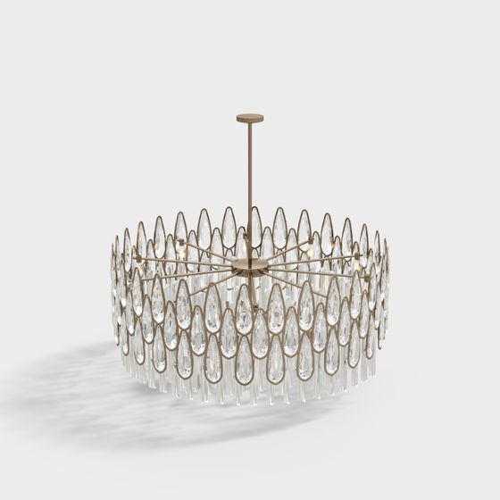 Elegant Low-Poly Chandelier 3D model