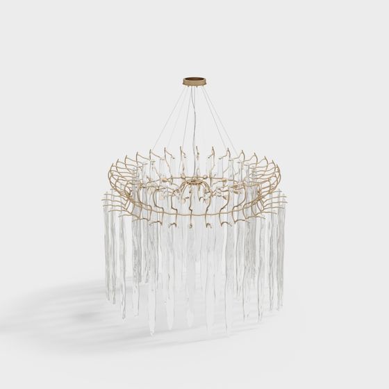 Ice Cascade Chandelier 3D model
