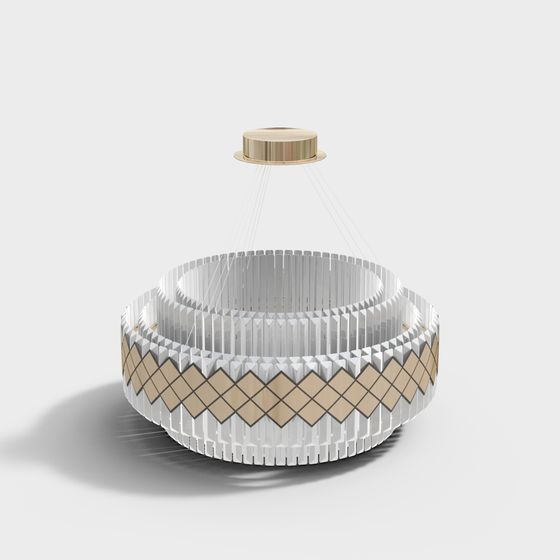 Elegant Suspended Ring 3D model Pendant Light