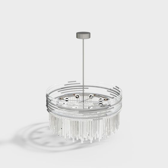 Elegant Low-Polygon Chandelier 3D model