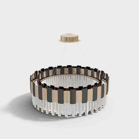 Modern Polygonal Chandelier 3D model