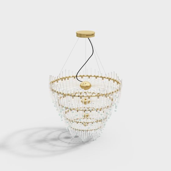 Crystal Chandelier 3D model for Modern Aesthetics
