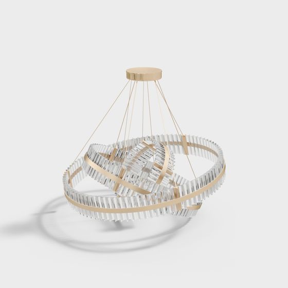 Crystal Halo Pendant Light 3D model