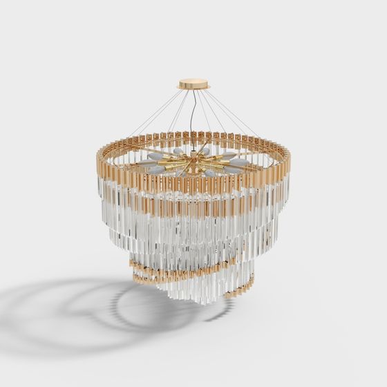 Elegant Low-Poly Chandelier 3D model