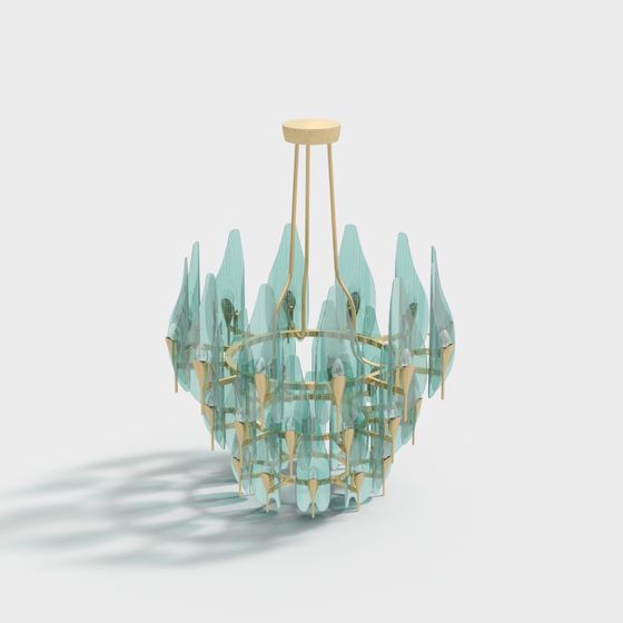 Frosty Glow Pendant Light 3D model