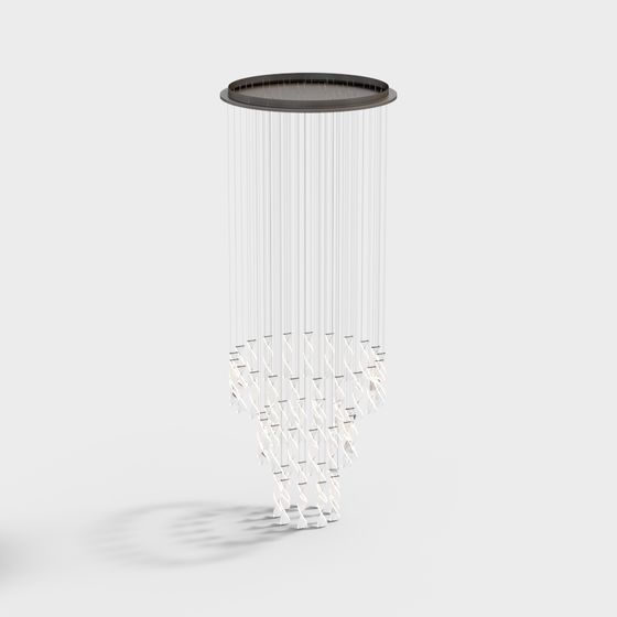 Elegant Suspended Art Lamp 3D model for Modern Spaces