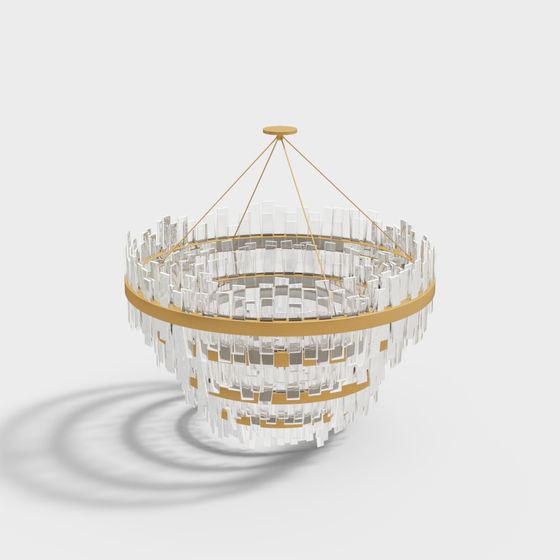 Elegant Geometric Pendant Light 3D model
