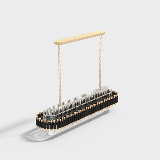 Elegant Low-Poly Chandelier 3D model