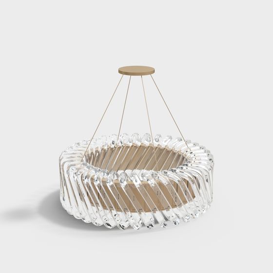 Crystal Swirl Pendant Light 3D model for Contemporary Designs
