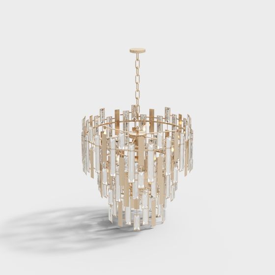 Elegant Low-Poly Chandelier 3D model