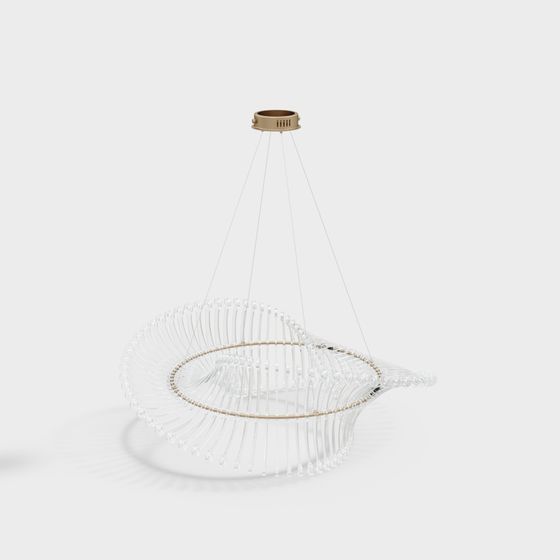 Elegant Crystal Chandelier 3D model for Interior Design