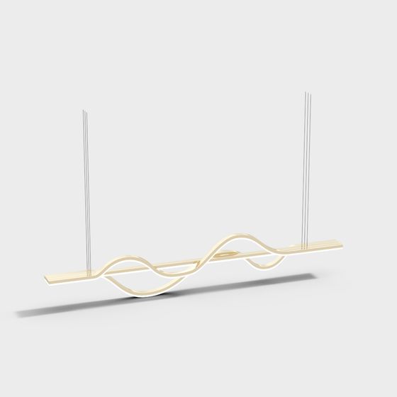 Sleek Flowing Pendant Light 3D model