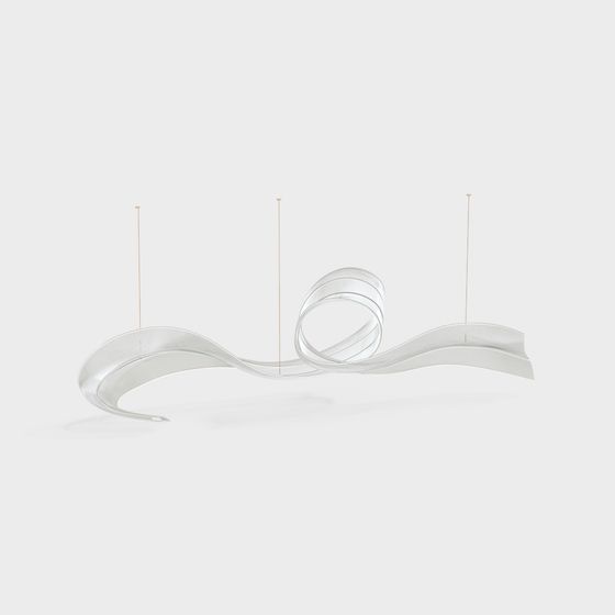 Sleek Low-Poly Chandelier 3D model