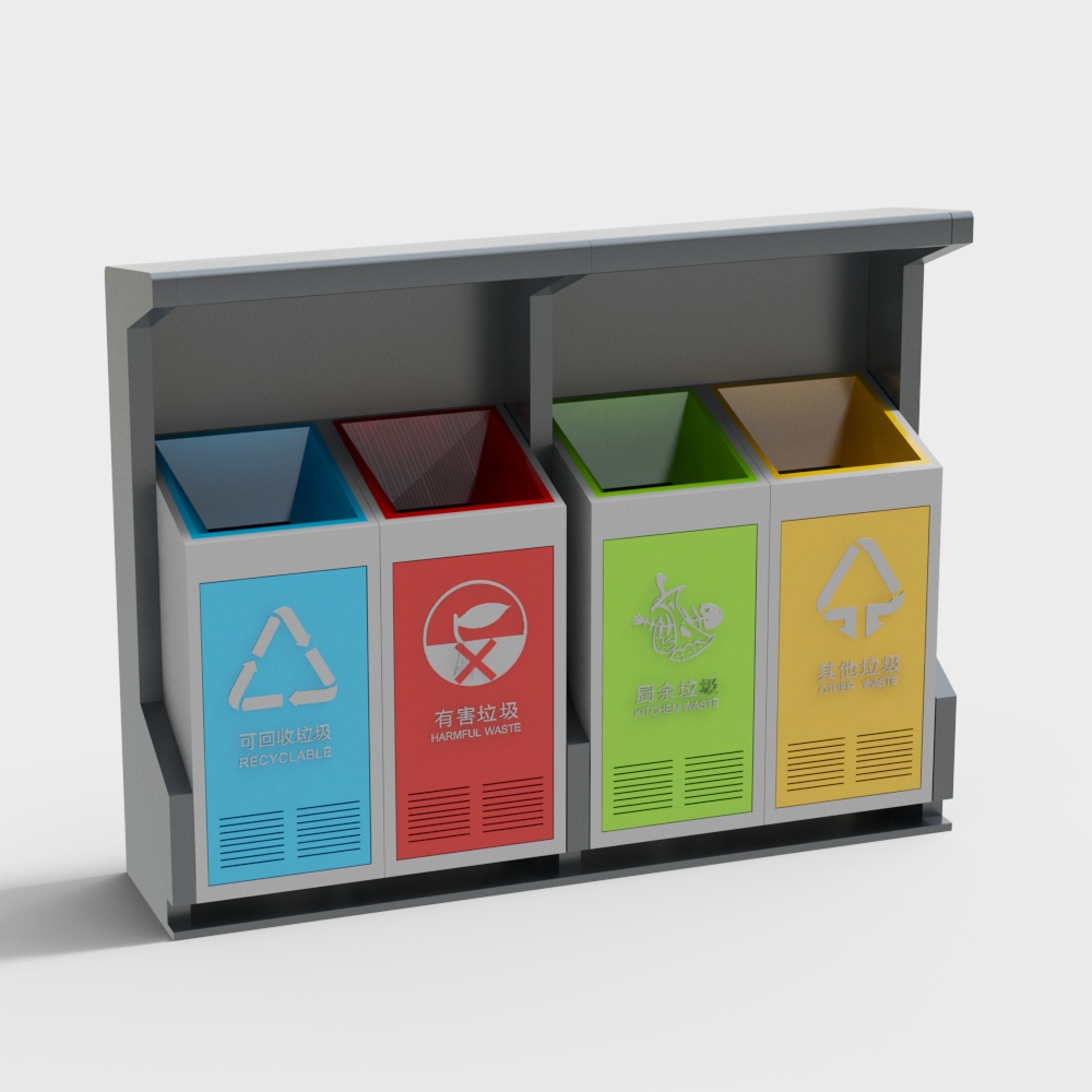 Cubo de clasificación de basura de hospital