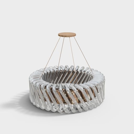 Futuristic Low-Poly Chandelier 3D Model