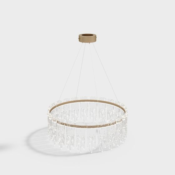 Elegant Low-Poly Chandelier 3D model